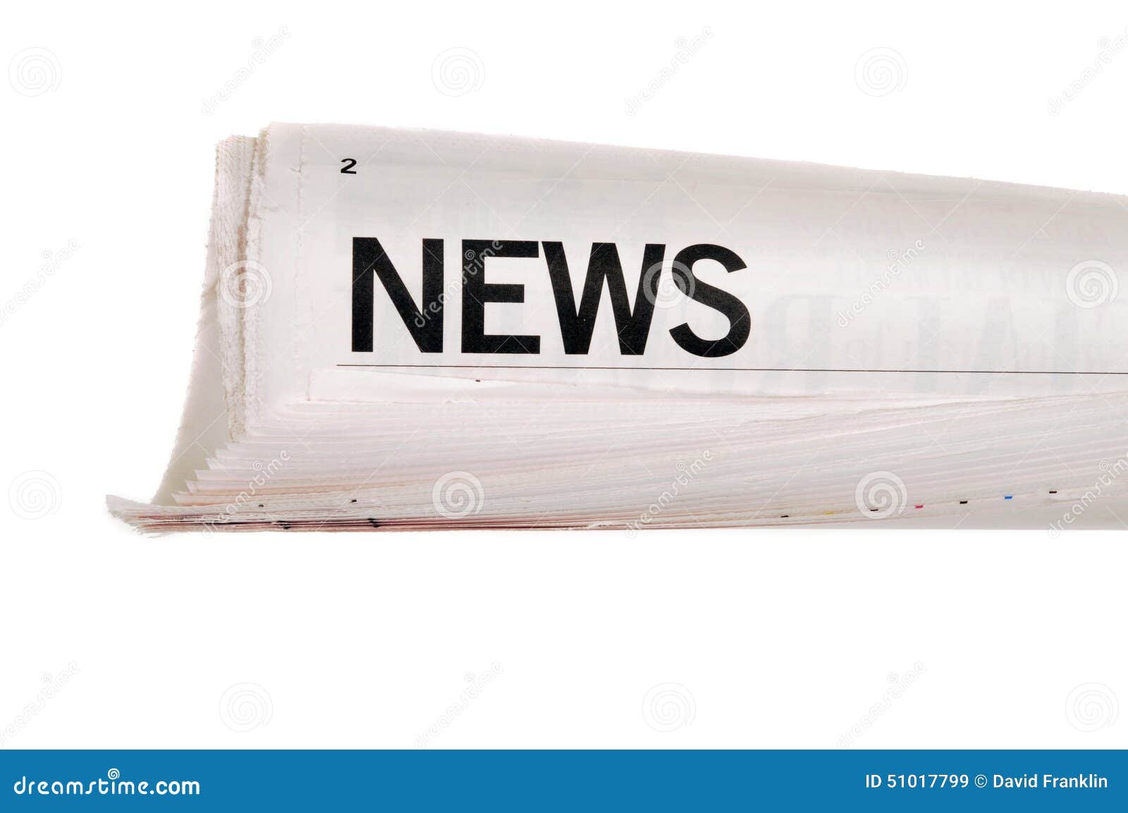 rolled newspaper up news headline set against white background 51017799 1