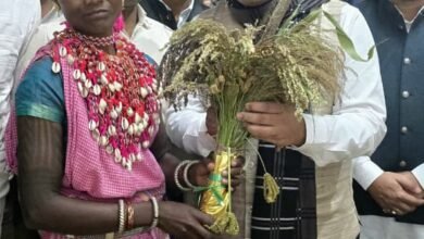 उपमुख्यमंत्री श्री विजय शर्मा ने किया मिलेट्स स्टॉल का अवलोकन, भारत की मिलेट्स क्वीन लहरी बाई बैगा को किया सम्मानित 2 IMG 20251106 WA0016