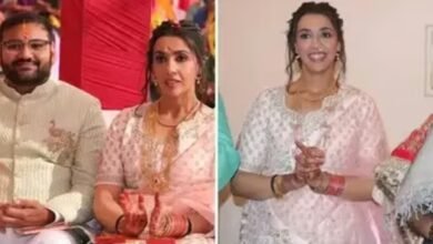 हरियाणा की बहू बनने से पहले डिप्टी CM की बेटी बनी संस्कारी, लहंगा पहन सोने से लदीं आस्था, लिया भगवान का आर्शीवाद 5 Screenshot 20251116 082659