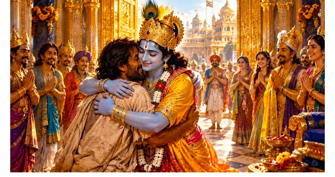 कृष्ण-सुदामा : मित्रता, करुणा और निष्काम प्रेम की अलौकिक गाथा 1 Screenshot 20260905 152651